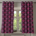 thumbnail image 1 of Ambesonne Floral Grommet Curtain, Boho Botany Foliage, 50" x 63", Burgundy Magenta Teal, 1 of 6