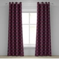 thumbnail image 1 of Ambesonne Floral Grommet Curtain, Boho Botany Foliage, 50" x 96", Burgundy Magenta Teal, 1 of 6