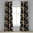 thumbnail image 1 of Ambesonne Floral Grommet Curtain, Botanical Garden of Love Art, 50"x72", Charcoal Grey Orange Blue, 1 of 5