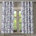 thumbnail image 1 of Ambesonne Floral Grommet Curtain, Butterflies and Swirls, 50" x 54", Dark Purple Pale Blue, 1 of 6