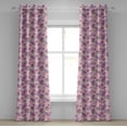 thumbnail image 1 of Ambesonne Floral Grommet Curtain, Butterfly Cartoon Style, 50" x 120", Pale Pink Lavender, 1 of 6