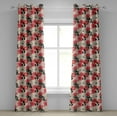 thumbnail image 1 of Ambesonne Floral Grommet Curtain, Circled Abstract, 50" x 84", Pink and Black, 1 of 6