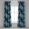 thumbnail image 1 of Ambesonne Floral Grommet Curtain, Cold Tones Wild Flowers Art, 50"x120", Black Sky Blue and Grey, 1 of 1