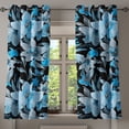 thumbnail image 1 of Ambesonne Floral Grommet Curtain, Cold Tones Wild Flowers Art, 50"x60", Black Sky Blue and Grey, 1 of 5