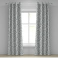 thumbnail image 1 of Ambesonne Floral Grommet Curtain, Damask Antique Curls, 50" x 120", Grey Pale Blue White, 1 of 6