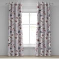 thumbnail image 1 of Ambesonne Floral Grommet Curtain, Delicate Pink Details Bloom, 50"x84", Blue Grey and Coral, 1 of 5