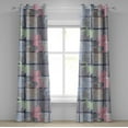 thumbnail image 1 of Ambesonne Floral Grommet Curtain, Drawing of Lily Pattern Art, 50"x84", Indigo Pale Grey and Blush, 1 of 1