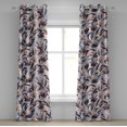 thumbnail image 1 of Ambesonne Floral Grommet Curtain, Exotic Alstroemeria Flowers, 50"x72", Pale Rose and Slate Blue, 1 of 5