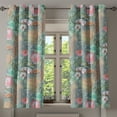 thumbnail image 1 of Ambesonne Floral Grommet Curtain, Exotic Dried Leaves Print, 50"x63", Cadet Blue Pink Green, 1 of 5