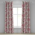 thumbnail image 1 of Ambesonne Floral Grommet Curtain, Flourishing Peony Flowers, 50"x72", Pastel Pink and Pale Green, 1 of 5