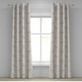 thumbnail image 1 of Ambesonne Floral Grommet Curtain, Flower Leafy Skull Damask, 50"x84", Dark Salmon Eggshell, 1 of 5