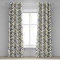 thumbnail image 1 of Ambesonne Floral Grommet Curtain, Flowers with Spring Leaves, 50"x84", Slate Brown and Pale Green, 1 of 5