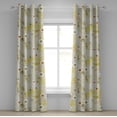 thumbnail image 1 of Ambesonne Floral Grommet Curtain, Hand-Drawn Minimal Flowers, 50"x96", Mustard Vermilion and Orange, 1 of 1
