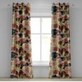 thumbnail image 1 of Ambesonne Floral Grommet Curtain, Hexagon Flower Circle Art, 50"x72", Pastel Pink and Dark Rust, 1 of 1