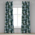thumbnail image 1 of Ambesonne Floral Grommet Curtain, Jungle Flowers Tropical Leaf, 50"x72", Pistachio Green and Soft Blue, 1 of 5