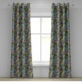 thumbnail image 1 of Ambesonne Floral Grommet Curtain, Jungle Leafy Pattern Print, 50"x108", Lilac Pale Khaki and Seafoam, 1 of 5