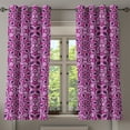 thumbnail image 1 of Ambesonne Floral Grommet Curtain, Lace Trippy Flowers Leaf, 50" x 63", Magenta Pink Plum, 1 of 6