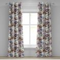 thumbnail image 1 of Ambesonne Floral Grommet Curtain, Leaves Petals Blossoms Print, 50"x120", Redwood Lavender Green, 1 of 5