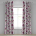 thumbnail image 1 of Ambesonne Floral Grommet Curtain, Lily Flowers Vintage Grunge, 50"x108", Pink Green and Rose, 1 of 1
