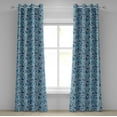 thumbnail image 1 of Ambesonne Floral Grommet Curtain, Middle Eastern Nature, 50" x 96", Blue Navy and Green, 1 of 6
