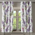 thumbnail image 1 of Ambesonne Floral Grommet Curtain, Minimalist Spring Romance, 50"x60", Violet Pink and Green, 1 of 5