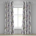 thumbnail image 1 of Ambesonne Floral Grommet Curtain, Minimalist Spring Romance, 50"x84", Violet Pink and Green, 1 of 5