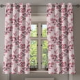 thumbnail image 1 of Ambesonne Floral Grommet Curtain, Nature Inspired Branches, 50" x 54", Rose Ruby Black, 1 of 6