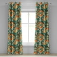 thumbnail image 1 of Ambesonne Floral Grommet Curtain, Nature Passiflora Artwork, 50"x96", Teal Pale Yellow Orange, 1 of 5