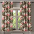 thumbnail image 1 of Ambesonne Floral Grommet Curtain, Nostalgia Flower Sketch Art, 50"x63", Sepia Pale Rose and Fawn, 1 of 5
