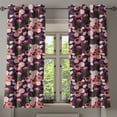 thumbnail image 1 of Ambesonne Floral Grommet Curtain, Pastel Blooms Leafy Pattern, 50"x63", Dark Fuchsia and Blush, 1 of 5