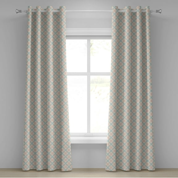 Ambesonne Floral Grommet Curtain, Pastel Color Motifs, 50" x 120", Cream Salmon Pale Blue