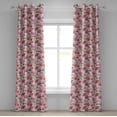 thumbnail image 1 of Ambesonne Floral Grommet Curtain, Peonies and Roses, 50" x 84", White Pink Blush, 1 of 6