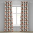 thumbnail image 1 of Ambesonne Floral Grommet Curtain, Retro Warm Colored Fall, 50" x 108", Coral Yellow Grey, 1 of 6