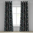 thumbnail image 1 of Ambesonne Floral Grommet Curtain, Romantic Art Spring Branches, 50"x84", Black Brown and Laurel Green, 1 of 5
