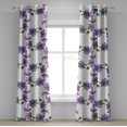 thumbnail image 1 of Ambesonne Floral Grommet Curtain, Romantic Geranium Flowers, 50"x72", Green Pale Purple and White, 1 of 1