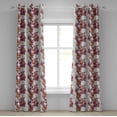 thumbnail image 1 of Ambesonne Floral Grommet Curtain, Romantic Vİbrant Boho, 50" x 72", Red Black Grey, 1 of 6