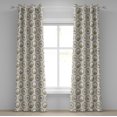 thumbnail image 1 of Ambesonne Floral Grommet Curtain, Rose Pattern Vintage Romance, 50"x96", Eggshell Green and Dark Peach, 1 of 5