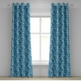 thumbnail image 1 of Ambesonne Floral Grommet Curtain, Shabby Plant Petals, 50" x 108", Dark Blue White, 1 of 6