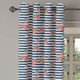 thumbnail image 1 of Ambesonne Floral Grommet Curtain Single Panel, Anchor Striped Backdrop, 50"x60", White Blue and Red, 1 of 5