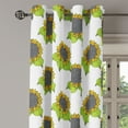 thumbnail image 1 of Ambesonne Floral Grommet Curtain Single Panel, Spring Sunflower Sketch, 50"x60", Apple Green Dark Taupe, 1 of 5