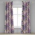 thumbnail image 1 of Ambesonne Floral Grommet Curtain, Spring Atmosphere Bees Print, 50"x108", Pale Peach Lilac Green, 1 of 5