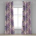 thumbnail image 1 of Ambesonne Floral Grommet Curtain, Spring Atmosphere Bees Print, 50"x96", Pale Peach Lilac Green, 1 of 5