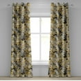 thumbnail image 1 of Ambesonne Floral Grommet Curtain, Summer Flowers Print Retro, 50"x108", Dark Yellow and Grey, 1 of 5