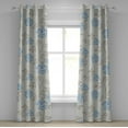 thumbnail image 1 of Ambesonne Floral Grommet Curtain, Traditional Blossom Pattern, 50"x72", Pale Azure Blue and Grey Teal, 1 of 5