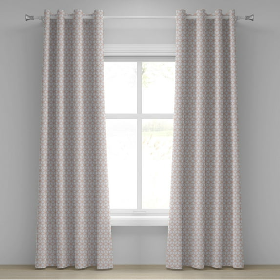 Ambesonne Floral Grommet Curtain, Traditional Sakura Tile, 50" x 72", Pale Blue and Coral