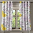 thumbnail image 1 of Ambesonne Floral Grommet Curtain, Tropical Hibiscus Flowers, 50"x63", Mustard Lavender and Grey, 1 of 5