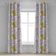 thumbnail image 1 of Ambesonne Floral Grommet Curtain, Tropical Hibiscus Flowers, 50"x84", Mustard Lavender and Grey, 1 of 5