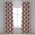 thumbnail image 1 of Ambesonne Floral Grommet Curtain, Vintage Garden Vibes Flower, 50"x108", Pale Sepia Salmon and White, 1 of 5