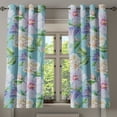 thumbnail image 1 of Ambesonne Floral Grommet Curtain, Vintage Hibiscus Roses Print, 50"x60", Lilac Seafoam and Green, 1 of 5