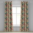 thumbnail image 1 of Ambesonne Floral Grommet Curtain, Vintage Lily Flower Pattern, 50"x108", Almond Rose Turquoise, 1 of 5